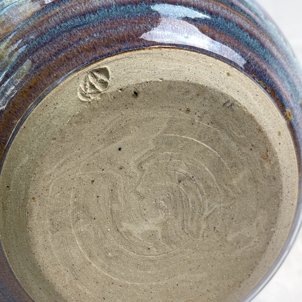 Stunning Studio Art Pottery Lidded Jar / Cookie Canister- Blue & Brown Glaze - Picture 2 of 10